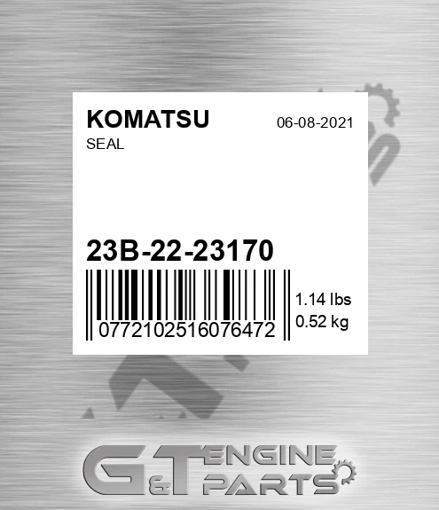 23B-22-23170 Seal for KOMATSU
