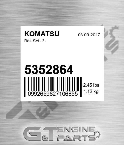 5352864 Belt Set -3- for KOMATSU