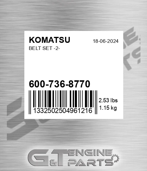 600-736-8770 Belt Set -2- for KOMATSU