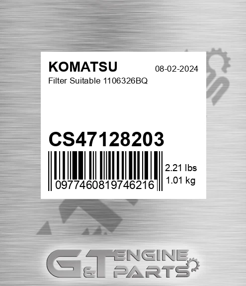 CS47128203 Filter Suitable 1106326bq