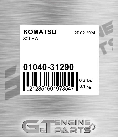 01040-31290 Screw for KOMATSU