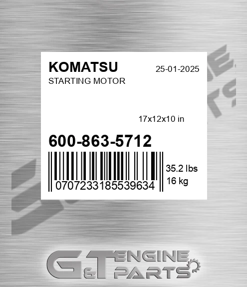 600-863-5712 Starting Motor