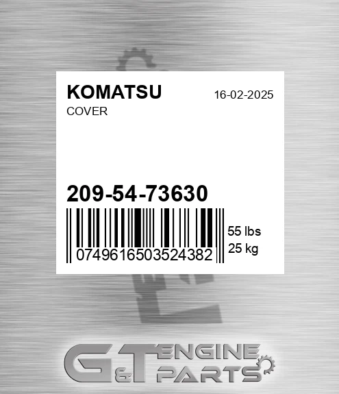 209-54-73630 Cover for KOMATSU