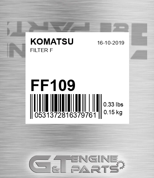 FF109 KOMATSU Filter F