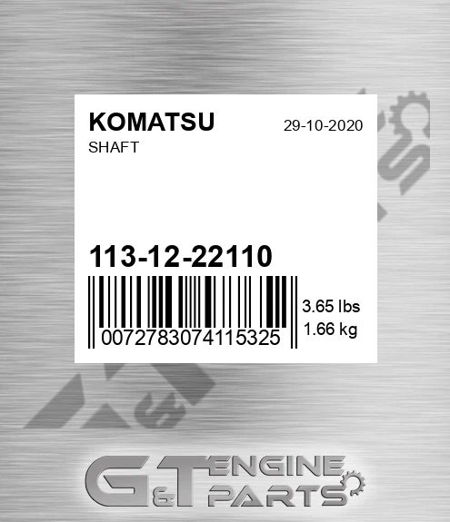 113-12-22110 Shaft for KOMATSU