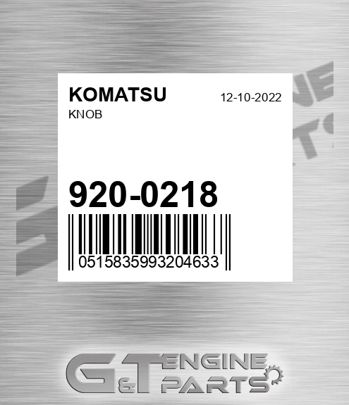 920-0218 Knob for KOMATSU