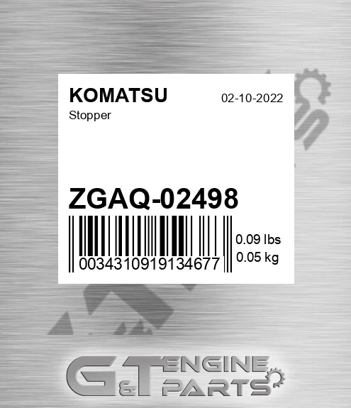 ZGAQ-02498 Stopper for KOMATSU