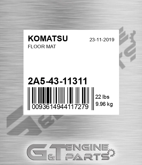 2A5-43-11311 Floor Mat for KOMATSU