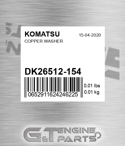 DK26512-154 Copper Washer for KOMATSU