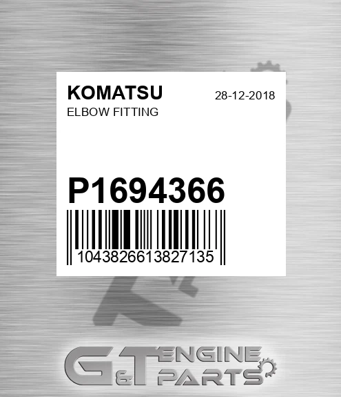 P1694366 KOMATSU Elbow Fitting