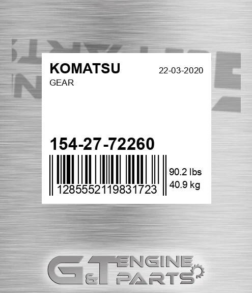 154-27-72260 Gear for KOMATSU