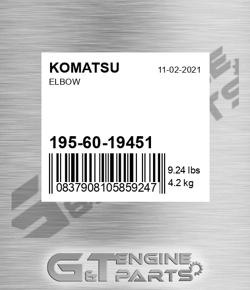 195-60-19451 Elbow for KOMATSU