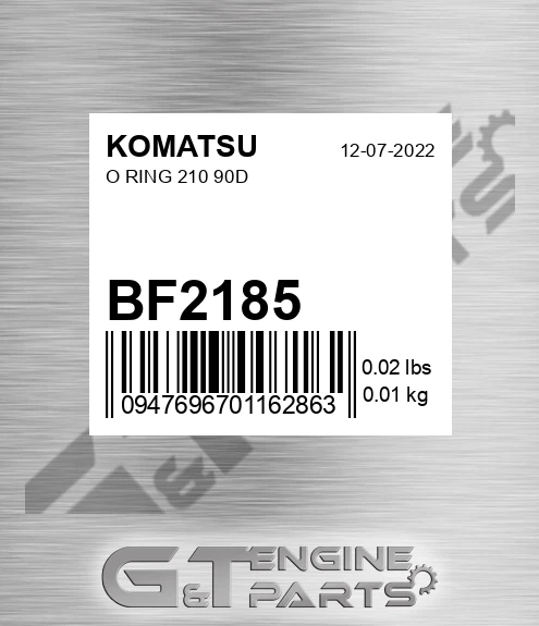 BF2185 O Ring 210 90d