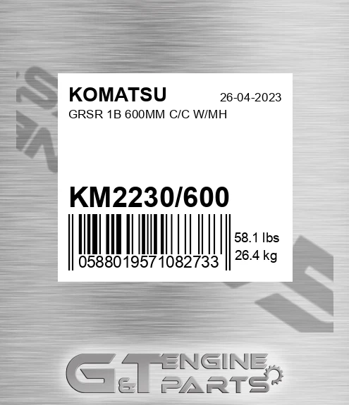 KM2230/600 Grsr 1b 600mm C/c W/mh
