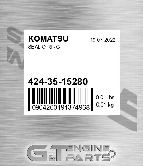 424-35-15280 Seal O-ring for KOMATSU