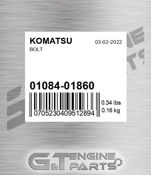 01084-01860 Bolt for KOMATSU