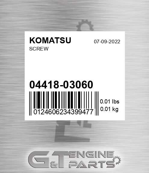 04418-03060 Screw for KOMATSU