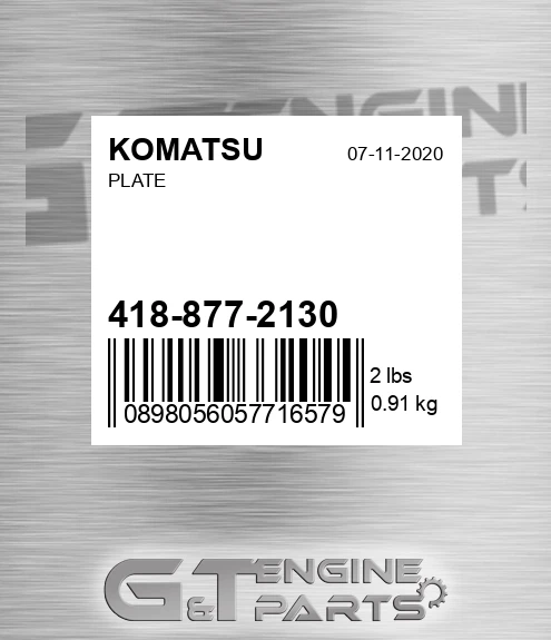 418-877-2130 Plate for KOMATSU