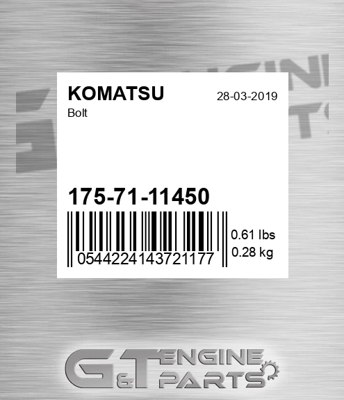 175-71-11450 Bolt for KOMATSU