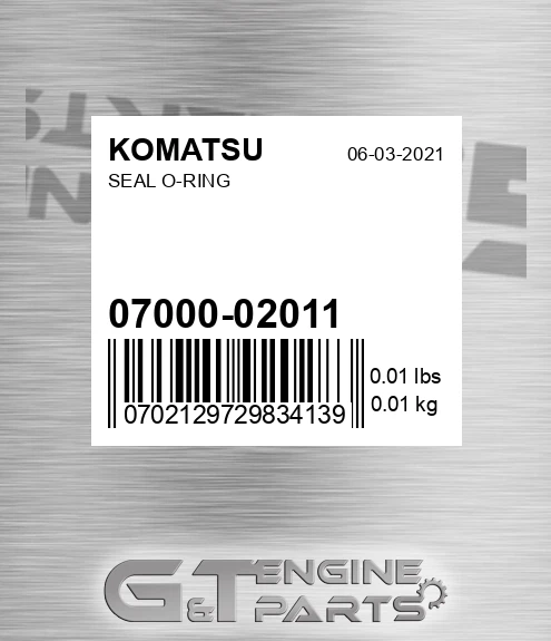 07000-02011 Seal O-ring for KOMATSU