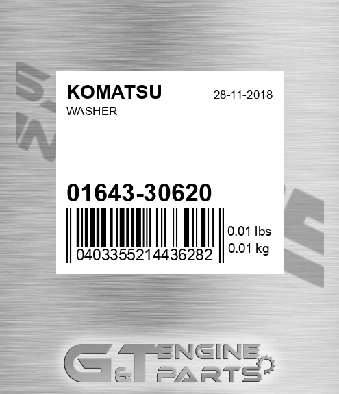 01643-30620 Washer for KOMATSU