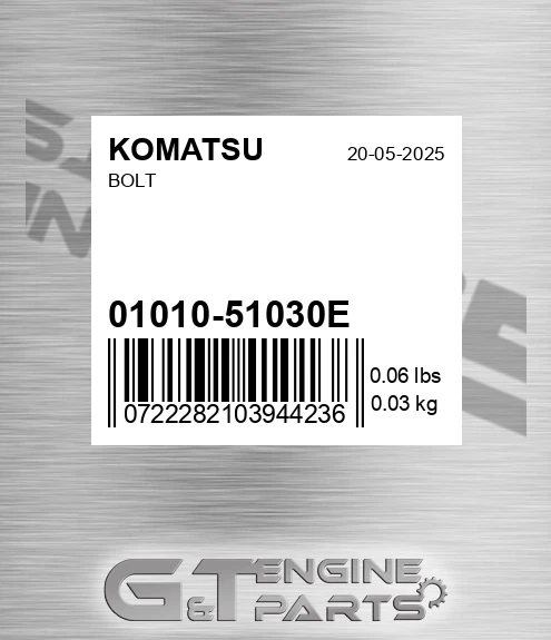 01010-51030E Bolt for KOMATSU