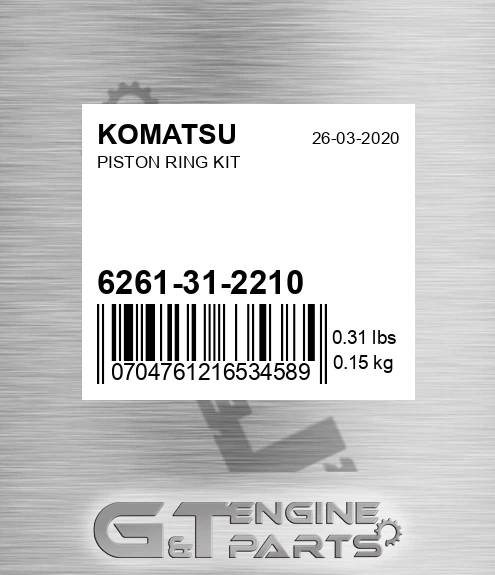 6261-31-2210 Piston Ring Kit for KOMATSU