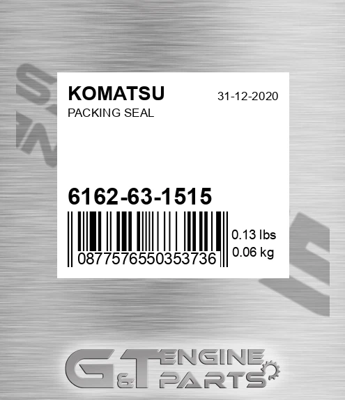 6162-63-1515 Packing Seal for KOMATSU