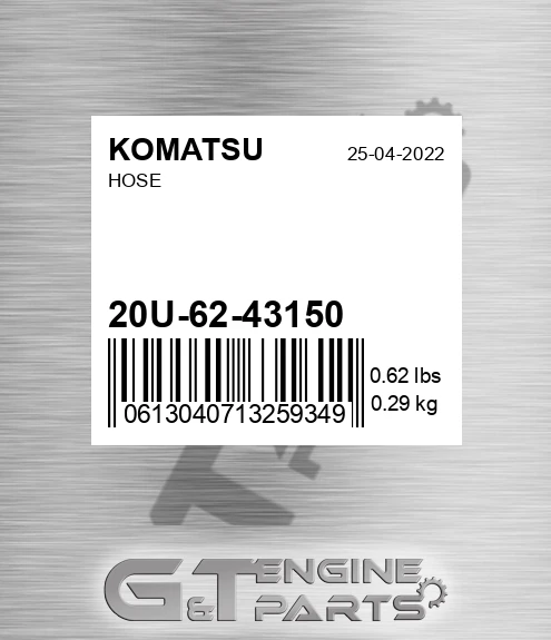 20U-62-43150 Hose for KOMATSU