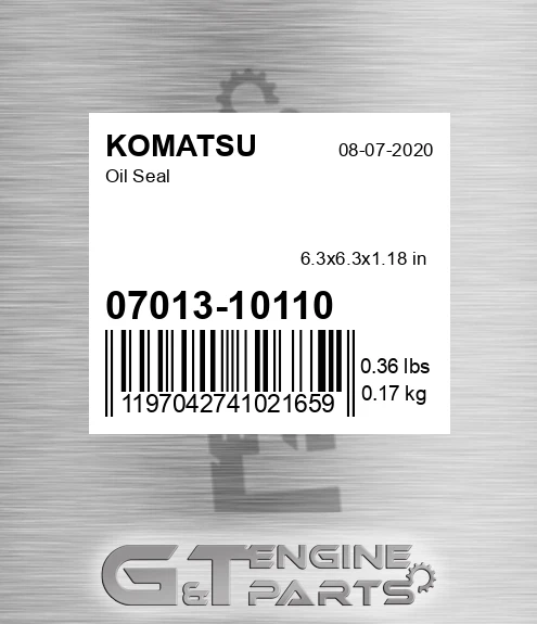 07013-10110 Oil Seal for KOMATSU
