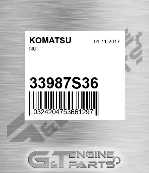 33987S36 Nut for KOMATSU
