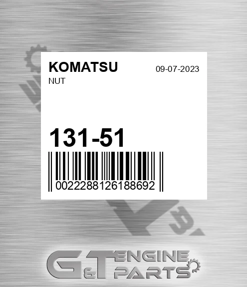 131-51 Nut for KOMATSU
