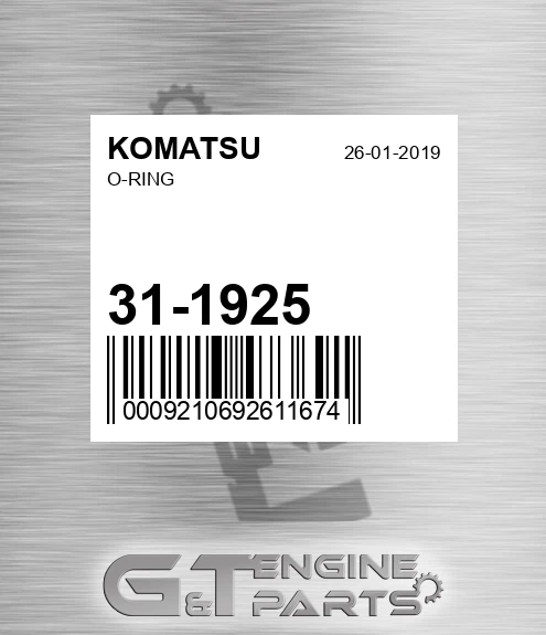 31-1925 O-ring for KOMATSU