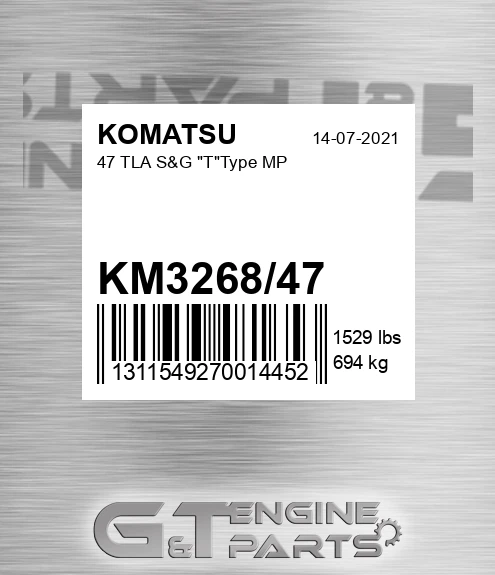 KM3268/47 47 Tla S&g "t"type Mp