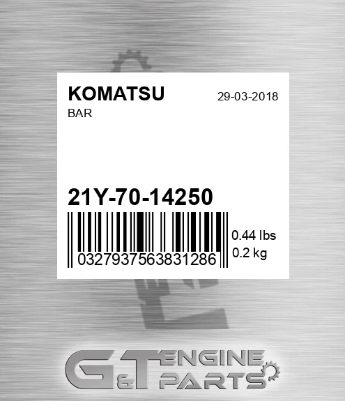 21Y-70-14250 Bar for KOMATSU
