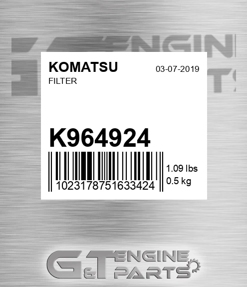 K964924 KOMATSU Filter