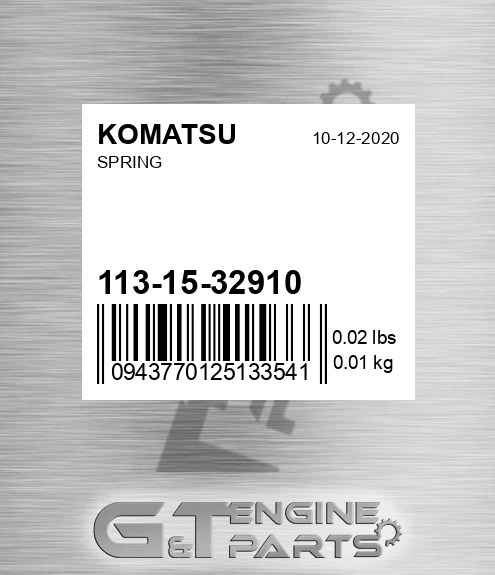 113-15-32910 Spring for KOMATSU