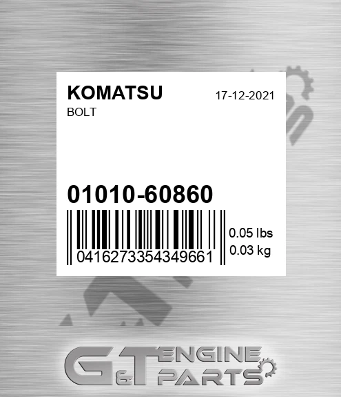01010-60860 Bolt for KOMATSU
