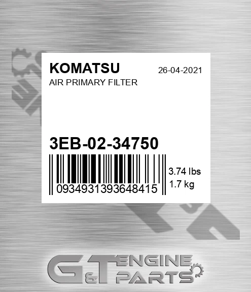 3EB-02-34750 Air Primary Filter
