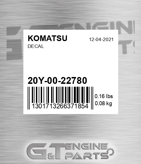 20Y-00-22780 Decal
