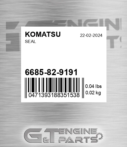 6685-82-9191 Seal for KOMATSU