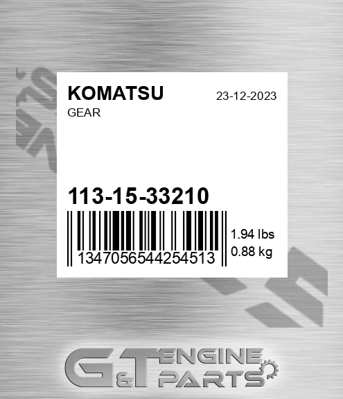 113-15-33210 Gear for KOMATSU