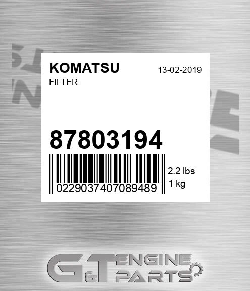 87803194 KOMATSU Filter