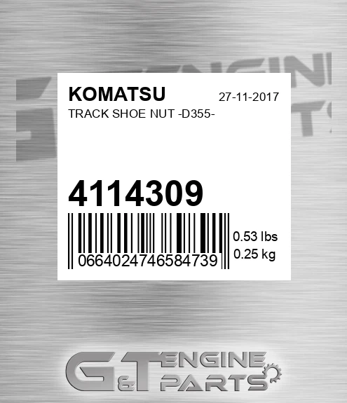 4114309 Track Shoe Nut -d355- for KOMATSU