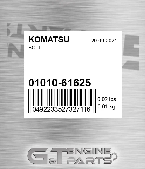 0101061625 Bolt for KOMATSU