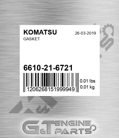 6610-21-6721 Gasket for KOMATSU