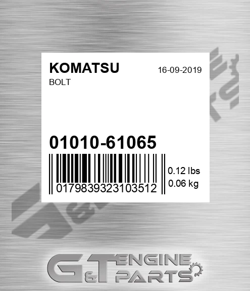 01010-61065 Bolt for KOMATSU
