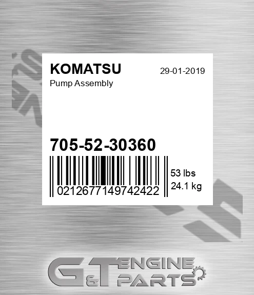 705-52-30360 Pump Assembly for KOMATSU
