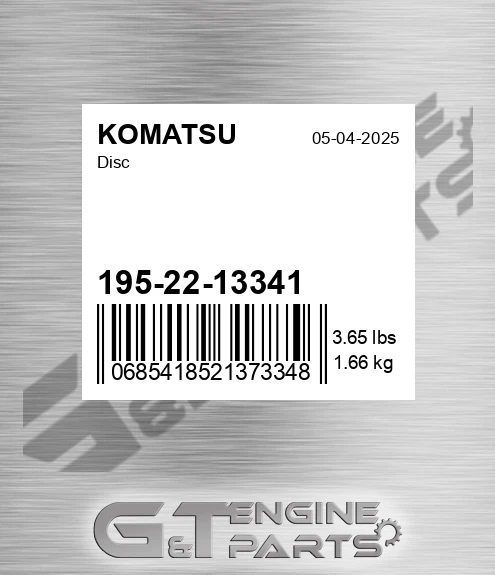 195-22-13341 Disc for KOMATSU