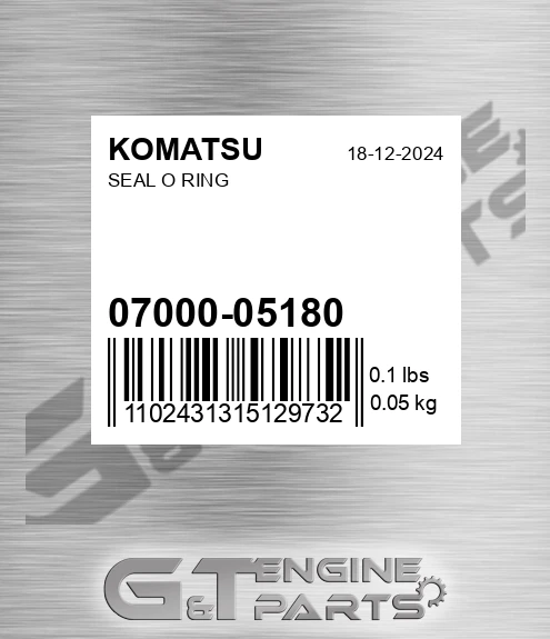 0700005180 Seal O Ring for KOMATSU